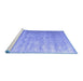 Sideview of Machine Washable Solid Blue Modern Rug, wshcon2261blu