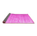 Sideview of Solid Pink Modern Rug, con2261pnk