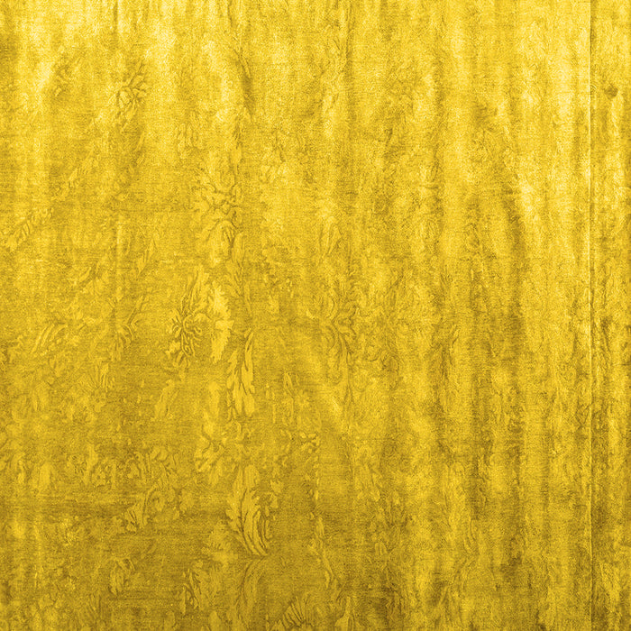 Square Machine Washable Solid Yellow Modern Rug, wshcon2261yw