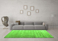 Machine Washable Solid Green Modern Rug, wshcon2261grn