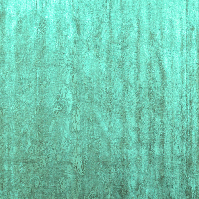 Square Machine Washable Solid Turquoise Modern Area Rugs, wshcon2261turq