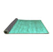 Sideview of Solid Turquoise Modern Rug, con2261turq