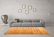 Machine Washable Solid Orange Modern Area Rugs in a Living Room, wshcon2261org