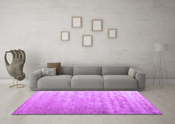 Machine Washable Solid Purple Modern Area Rugs in a Living Room, wshcon2261pur