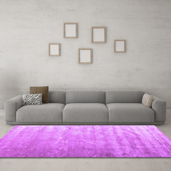 Machine Washable Solid Purple Modern Area Rugs in a Living Room, wshcon2261pur