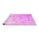 Sideview of Machine Washable Abstract Pink Contemporary Rug, wshcon2262pnk