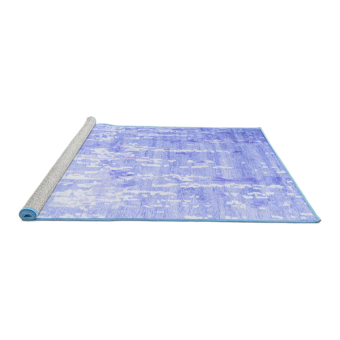 Sideview of Machine Washable Abstract Blue Contemporary Rug, wshcon2262blu