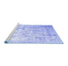 Sideview of Machine Washable Abstract Blue Contemporary Rug, wshcon2262blu