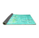 Sideview of Abstract Turquoise Contemporary Rug, con2262turq