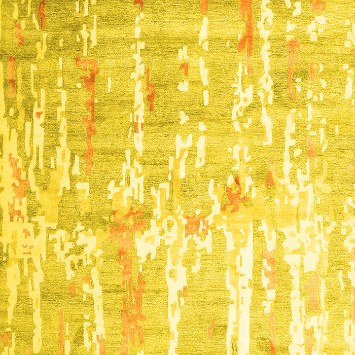 Abstract Yellow Contemporary Rug, con2262yw