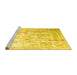 Sideview of Machine Washable Abstract Yellow Contemporary Rug, wshcon2262yw