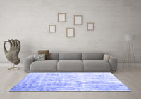 Machine Washable Abstract Blue Contemporary Rug, wshcon2262blu