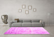 Machine Washable Abstract Pink Contemporary Rug in a Living Room, wshcon2262pnk