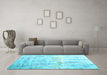 Machine Washable Abstract Light Blue Contemporary Rug in a Living Room, wshcon2262lblu