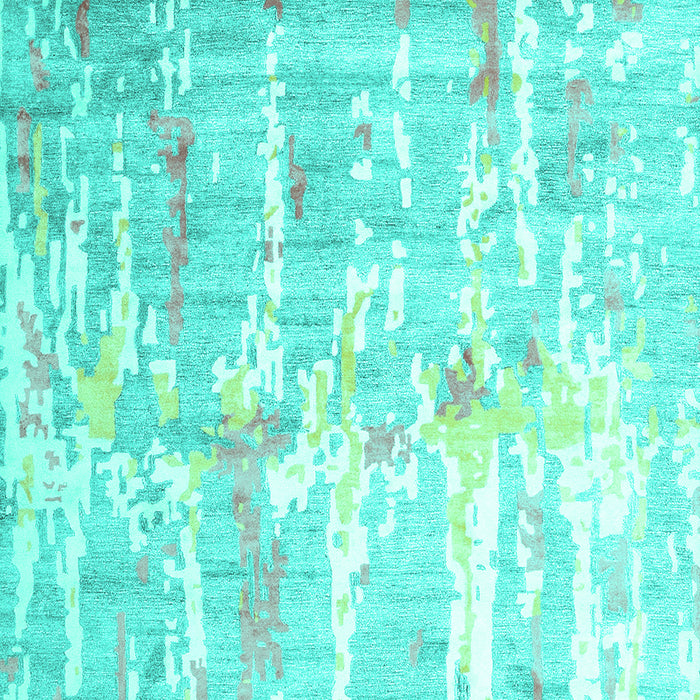 Machine Washable Abstract Turquoise Contemporary Area Rugs, wshcon2262turq