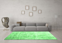 Machine Washable Abstract Emerald Green Contemporary Rug, wshcon2262emgrn