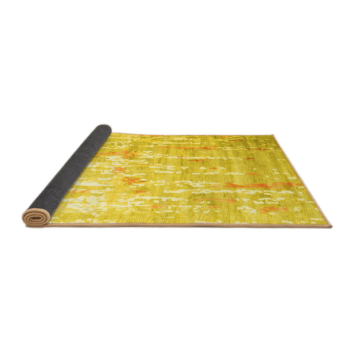 Sideview of Abstract Yellow Contemporary Rug, con2262yw