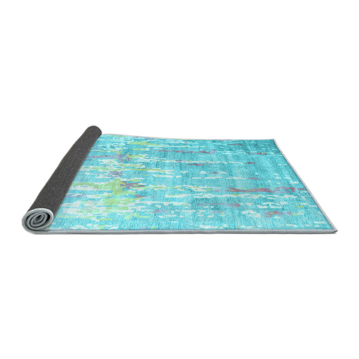 Sideview of Abstract Light Blue Contemporary Rug, con2262lblu