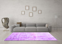 Machine Washable Abstract Purple Contemporary Rug, wshcon2262pur