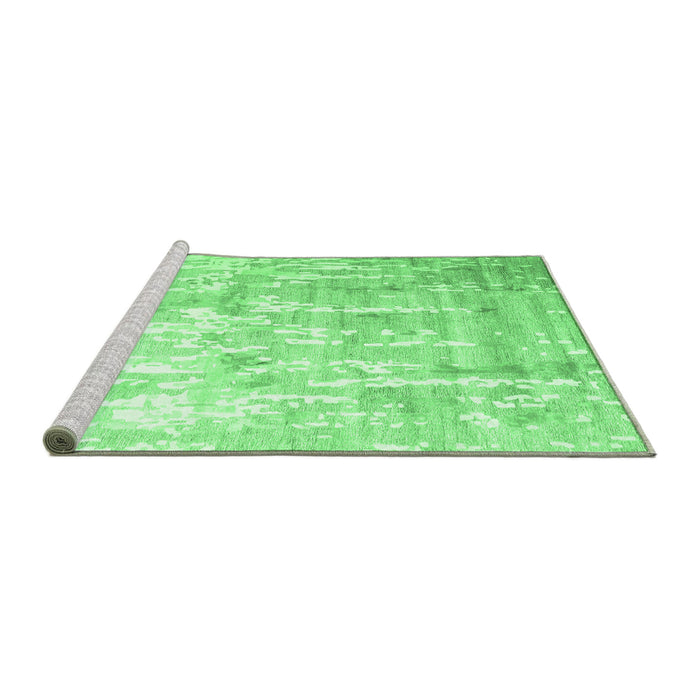Sideview of Machine Washable Abstract Emerald Green Contemporary Area Rugs, wshcon2262emgrn