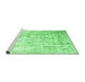 Sideview of Machine Washable Abstract Emerald Green Contemporary Area Rugs, wshcon2262emgrn