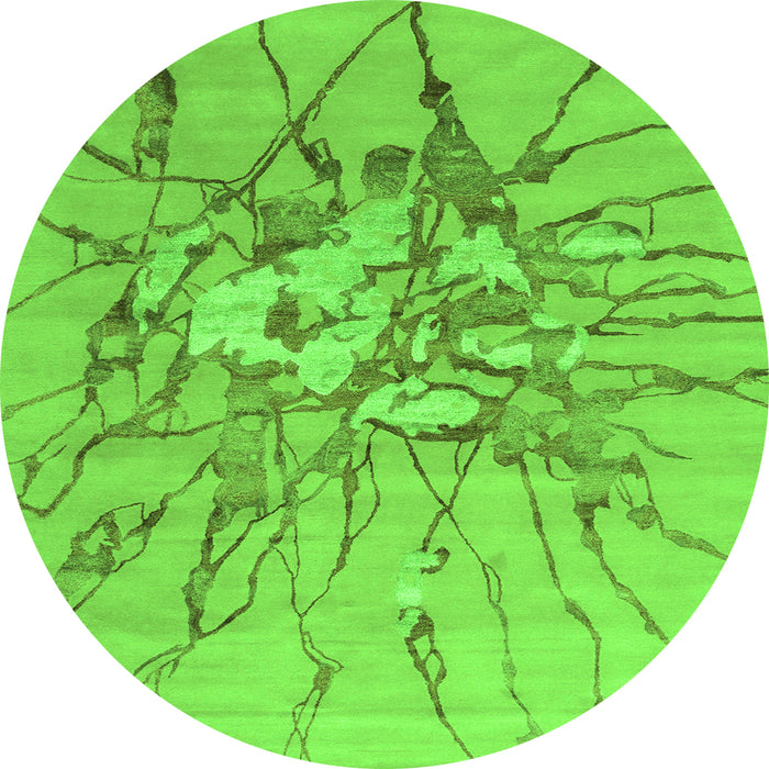 Square Abstract Green Contemporary Rug, con2263grn