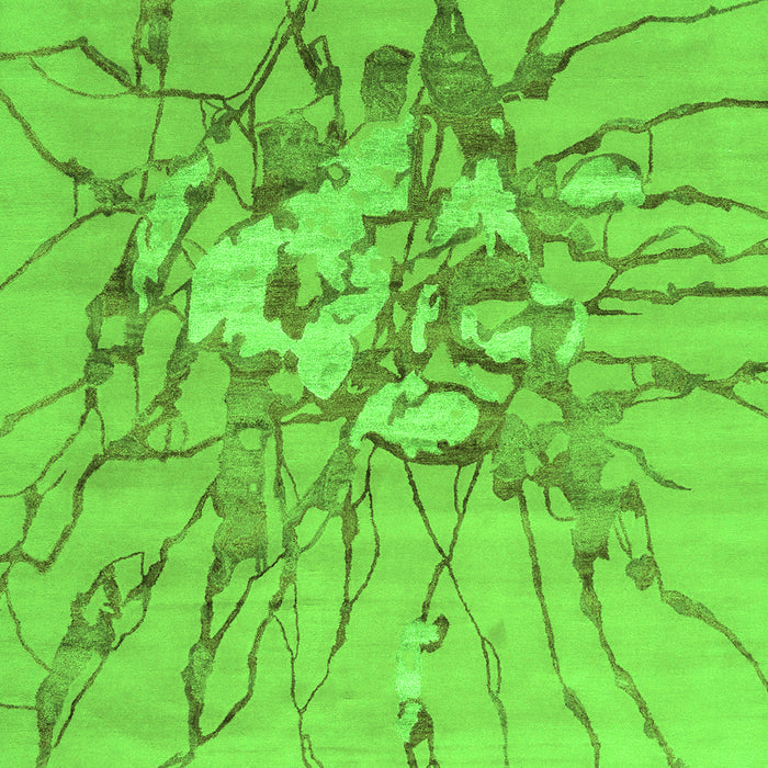 Serging Thickness of Machine Washable Abstract Green Contemporary Area Rugs, wshcon2263grn