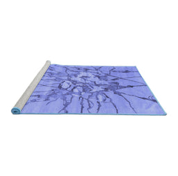 Sideview of Machine Washable Abstract Blue Contemporary Rug, wshcon2263blu