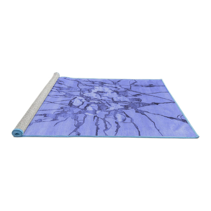 Sideview of Machine Washable Abstract Blue Contemporary Rug, wshcon2263blu