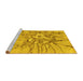 Sideview of Machine Washable Abstract Yellow Contemporary Rug, wshcon2263yw