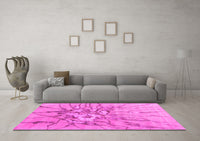 Machine Washable Abstract Pink Contemporary Rug, wshcon2263pnk