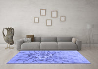 Machine Washable Abstract Blue Contemporary Rug, wshcon2263blu