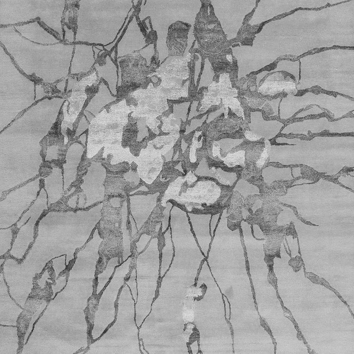 Serging Thickness of Machine Washable Abstract Gray Contemporary Rug, wshcon2263gry