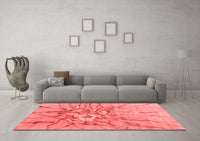 Machine Washable Abstract Red Contemporary Rug, wshcon2263red