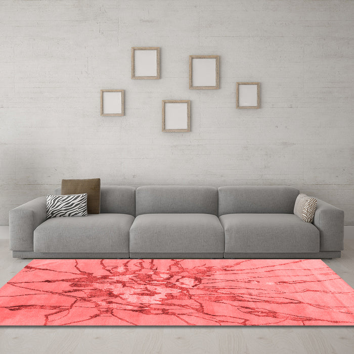 Contemporary Red Washable Rugs