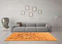 Machine Washable Abstract Orange Contemporary Rug, wshcon2263org