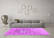 Machine Washable Abstract Purple Contemporary Area Rugs in a Living Room, wshcon2263pur