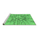 Sideview of Machine Washable Abstract Emerald Green Contemporary Area Rugs, wshcon2263emgrn