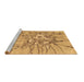 Sideview of Machine Washable Abstract Brown Contemporary Rug, wshcon2263brn