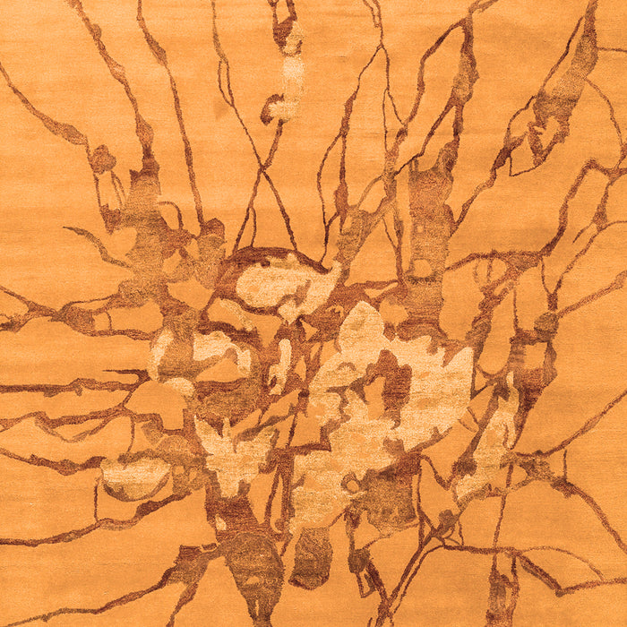 Abstract Orange Contemporary Rug, con2263org