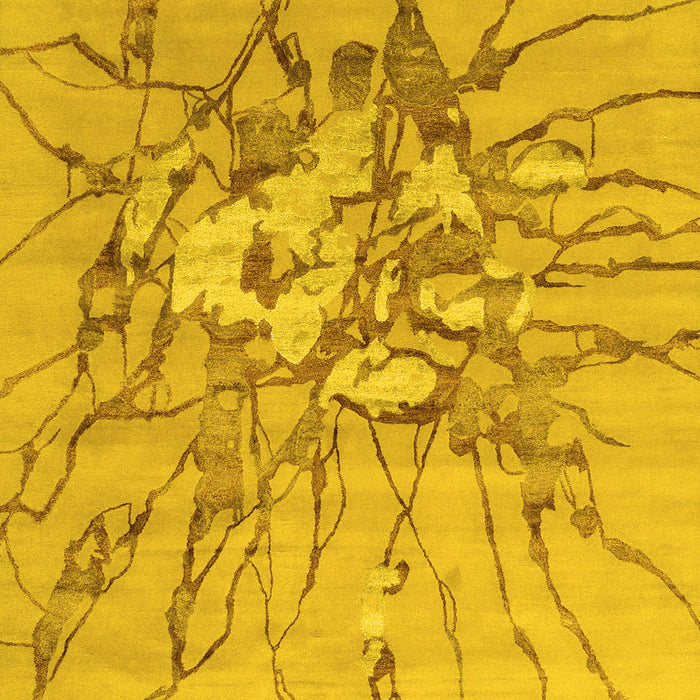 Abstract Yellow Contemporary Rug, con2263yw