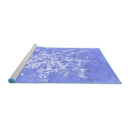 Sideview of Machine Washable Abstract Blue Contemporary Rug, wshcon2264blu