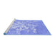 Sideview of Machine Washable Abstract Blue Contemporary Rug, wshcon2264blu