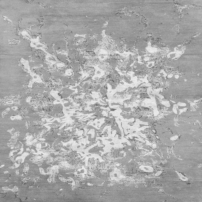 Round Machine Washable Abstract Gray Contemporary Rug, wshcon2264gry