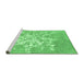 Sideview of Machine Washable Abstract Emerald Green Contemporary Area Rugs, wshcon2264emgrn