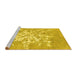 Sideview of Machine Washable Abstract Yellow Contemporary Rug, wshcon2264yw