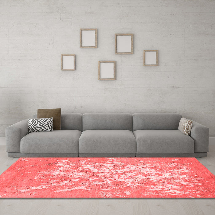 Contemporary Red Washable Rugs