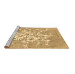 Sideview of Machine Washable Abstract Brown Contemporary Rug, wshcon2264brn