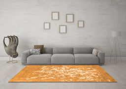 Machine Washable Abstract Orange Contemporary Area Rugs in a Living Room, wshcon2264org