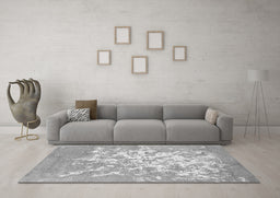 Machine Washable Abstract Gray Contemporary Rug in a Living Room,, wshcon2264gry